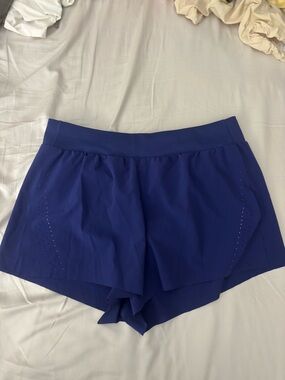 Athleta Royal Blue Layered Running Shorts